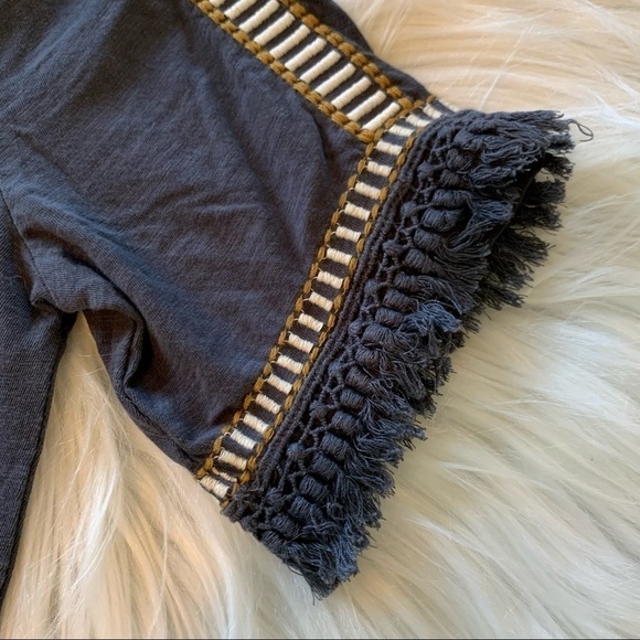 LOFT Short Sleeve Top with Embroidered & Fringe - Picture 7 of 9